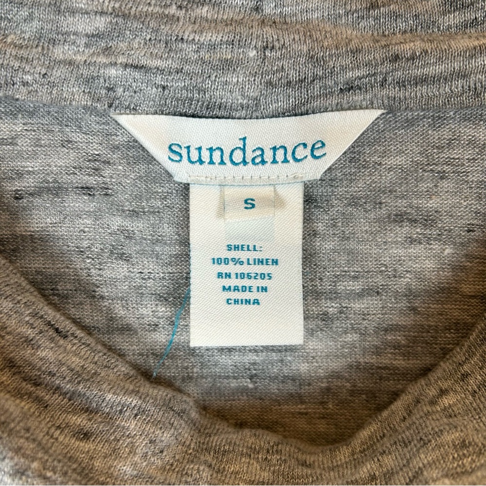 Sundance Women's Gray 100% Linen Long Sleeve Cowl Neck Top Small - Picture 3 of 6